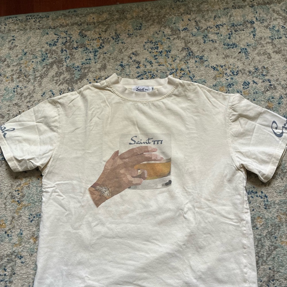 Saint 777 Cream Graphic Crewneck T-Shirt